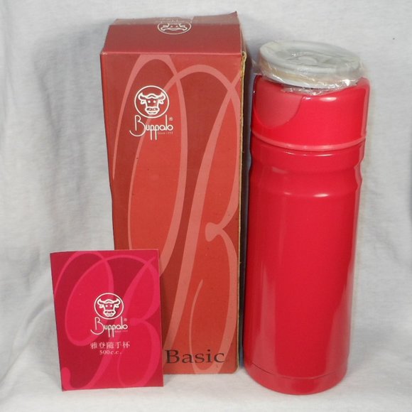 New Buffalo thermal 500cc tea cup with lid and stainless steel strainer - Picture 1 of 6